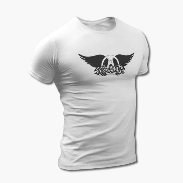 Aerosmith T-Shirt, Aerosmith Logo Artwork White Tee Shirt