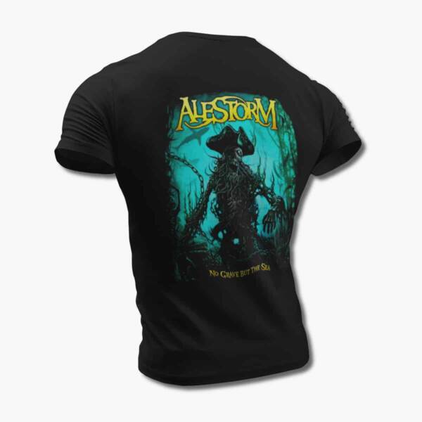 Alestorm Band T-Shirt, Alestorm No Grave But The Sea Cover Artwork Black Tee Shirt