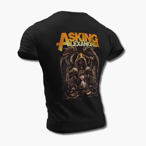 Asking Alexandria T-Shirt, Asking Alexandria Skull Artwork Black Tee Shirt