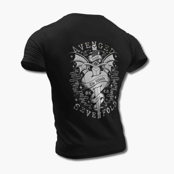 Avenged Sevenfold Band T-Shirt, Avenged Sevenfold The World Dies Tonight Artwork Black Tee Shirt