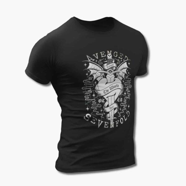 Avenged Sevenfold Band T-Shirt, Avenged Sevenfold The World Dies Tonight Artwork Black Tee Shirt
