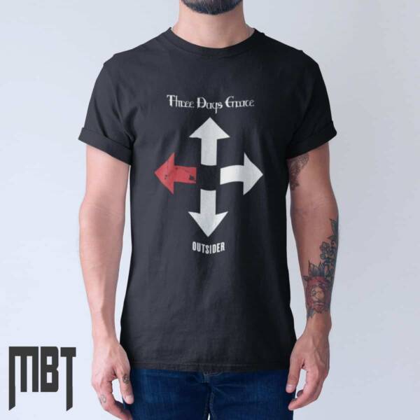 Three Days Grace T-Shirt, Three Days Grace Band Outsider Tee-Shirt, Hard Rock, Metal Merch