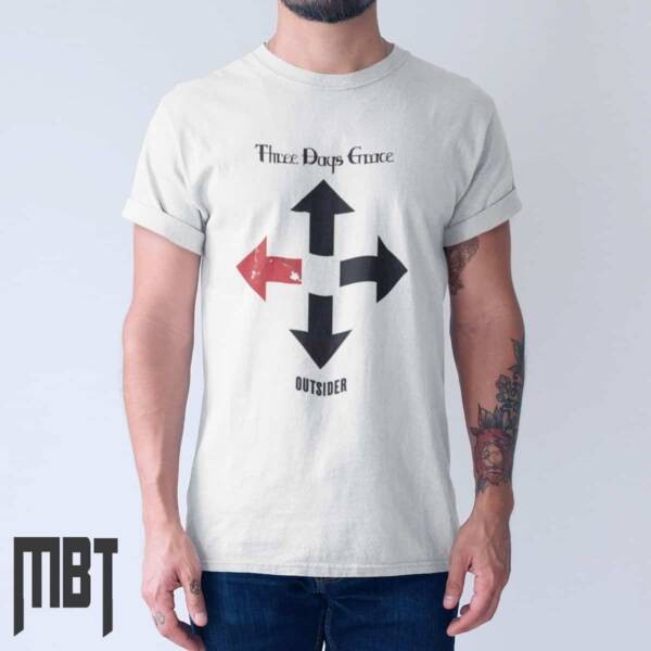 Three Days Grace T-Shirt, Three Days Grace Band Outsider Tee-Shirt, Hard Rock, Metal Merch