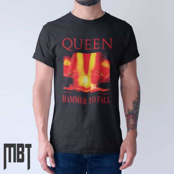 Quenn Band T-Shirt, Quenn Hammer To Fall Cover Tee-Shirt, Heavy Metal Merch