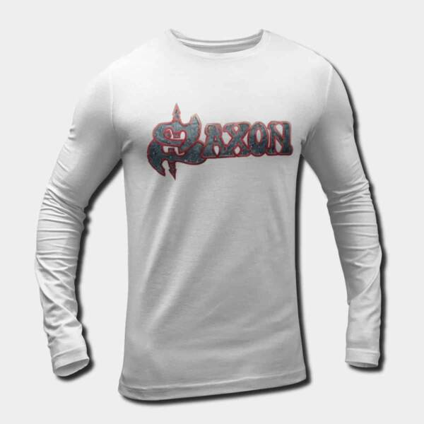 Saxon Band Long Sleeve T-Shirt, Saxon Logo Longsleeve Tee, NWOBHM, Heavy Metal Merch