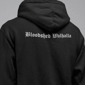 Bloodshed Walhalla Band Hoodie, Bloodshed Walhalla Text Logo Hooded Sweatshirt, Viking Metal Merch
