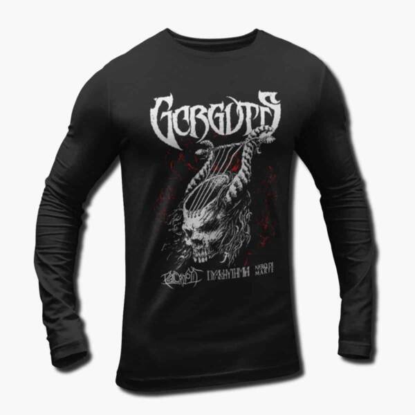 Gorguts Band Long Sleeve T-Shirt, Gorguts Europe Tour Longsleeve Tee Shirt, Death Metal Merch