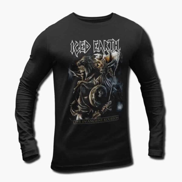 Iced Earth Band Long Sleeve T-Shirt, Iced Earth Live In Ancient Kourion Artwork Longsleeve Tee Shirt, Thrash Metal Merch