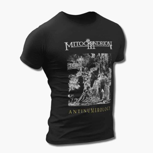 Mitochondrion Band T-Shirt, Mitochondrion Antinumerology Artwork Tee Shirt, Black Metal Merch