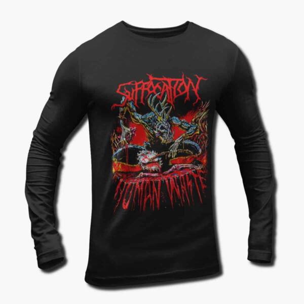 Suffocation Band Long Sleeve T-Shirt, Suffocation Human Waste Artwork Longsleeve Tee Shirt, Technical Death Metal Merch