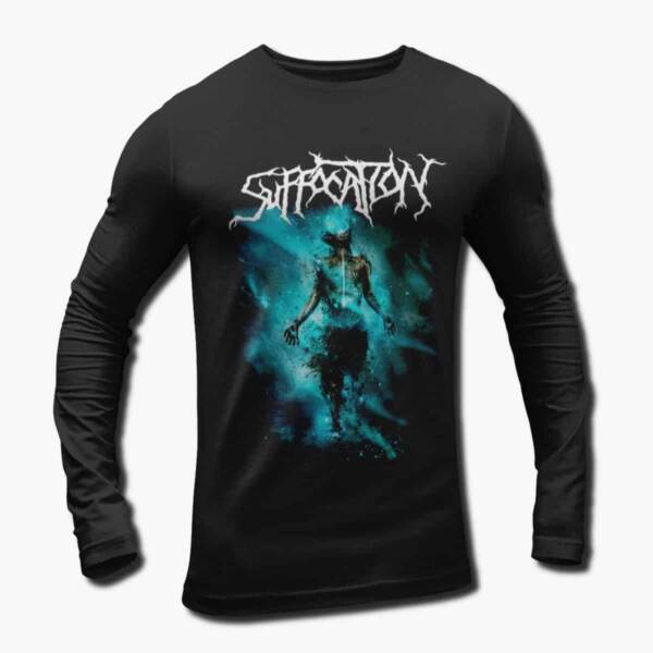 Suffocation Band Long Sleeve T-Shirt, Suffocation Of The Dark Light Artwork Longsleeve Tee Shirt, Technical Death Metal Merch