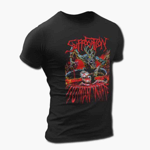 Suffocation Band T-Shirt, Suffocation Human Waste Artwork Tee Shirt, Technical Death Metal Merchandise