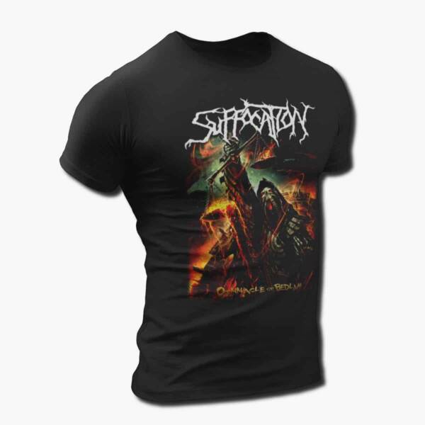 Suffocation Band T-Shirt, Suffocation Pinnacle Of Bedlam Artwork Tee Shirt, Technical Death Metal Merchandise