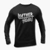Leather Heart Band Long Sleeve T-Shirt, Leather Heart Logo Longsleeve Tee Shirt, Heavy Metal Merchandise