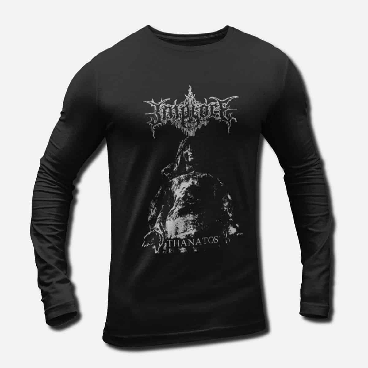 Implore Band Long Sleeve T-Shirt, Implore Thanatos Longsleeve Tee Shirt, Blackened Death Metal Merch