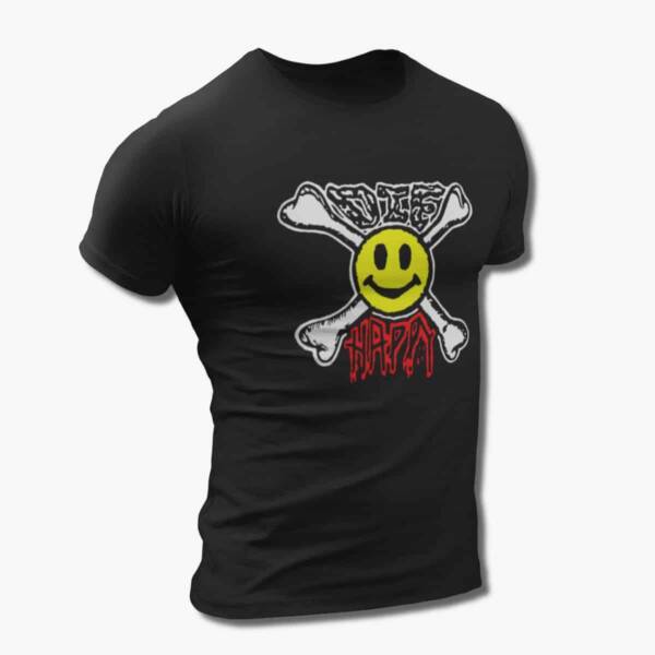 Die Happy Band T-Shirt, Die Happy Logo Tee Shirt, Thrash Metal, Power Metal Merchandise