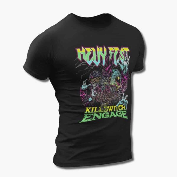 Killswitch Engage Band T-Shirt, Killswitch Engage Hevy Fest Artwork Black Tee Shirt, Metalcore Merchandise