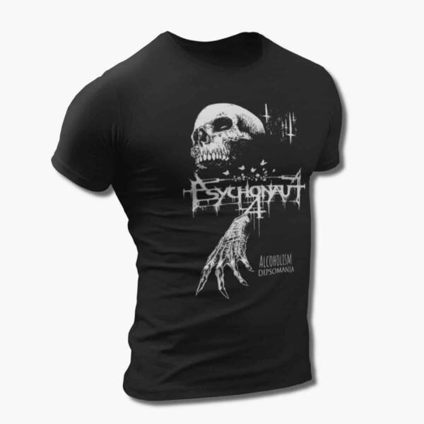 Psychonaut 4 Band T-Shirt, Psychonaut 4 Alcoholism Dipsomania Artwork Tee Shirt, Black Metal, Depressive Rock Merchandise