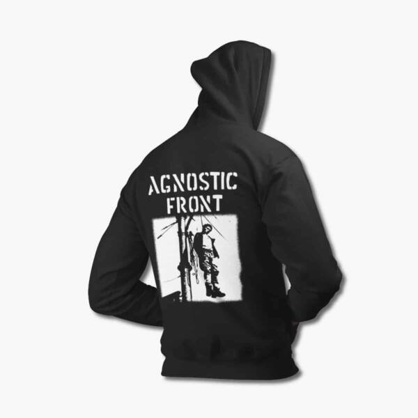 Agnostic Front Zip Up Hoodie, Agnostic Front Victim In Pain Black Zipper Hooded Sweatshirt, Thrash Metal, Hardcore Punk Merchandise