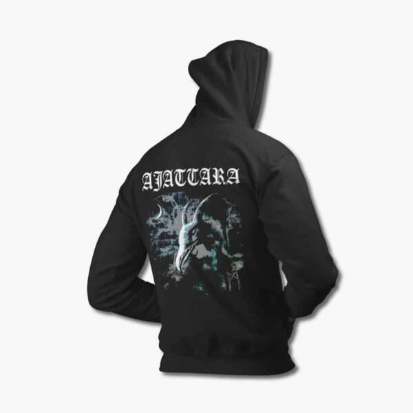 Ajattara Zip Up Hoodie, Ajattara Itse Black Zipper Hooded Sweatshirt, Black Metal Merchandise