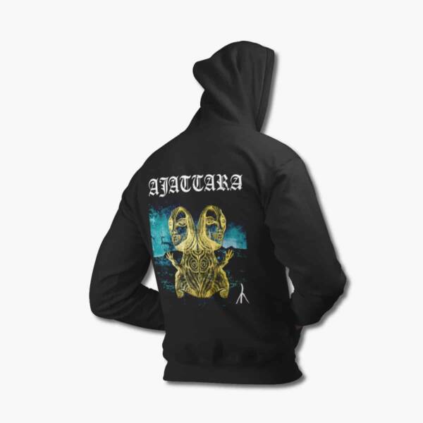 Ajattara Zip Up Hoodie, Ajattara Kuolema Black Zipper Hooded Sweatshirt, Black Metal Merchandise