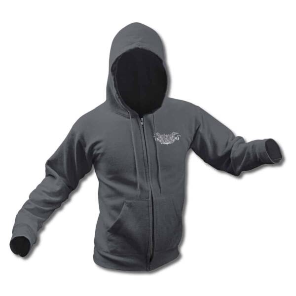 Arkona Zip Up Hoodie, Arkona Logo Charcoal Zipper Hooded Sweatshirt