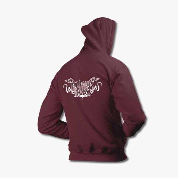 Arkona Zip Up Hoodie, Arkona Logo Claret Red Zipper Hooded Sweatshirt