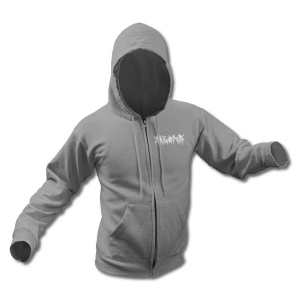Arkona Zip Up Hoodie, Arkona Logo Grey Zipper Hooded Sweatshirt