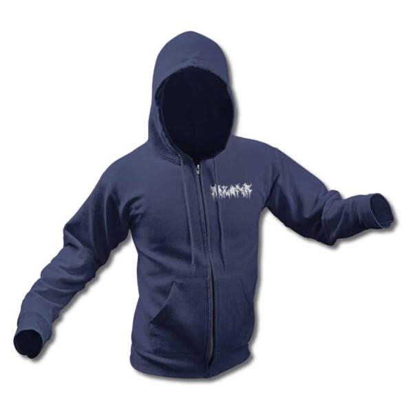 Arkona Zip Up Hoodie, Arkona Logo Navy Blue Zipper Hooded Sweatshirt
