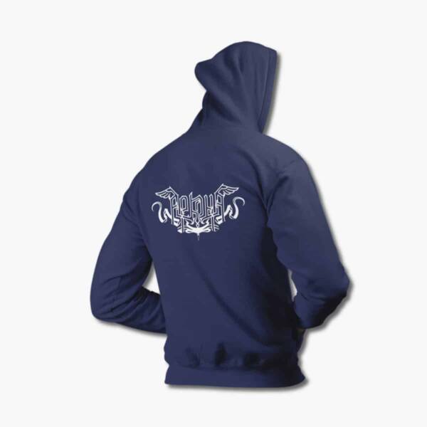 Arkona Zip Up Hoodie, Arkona Logo Navy Blue Zipper Hooded Sweatshirt