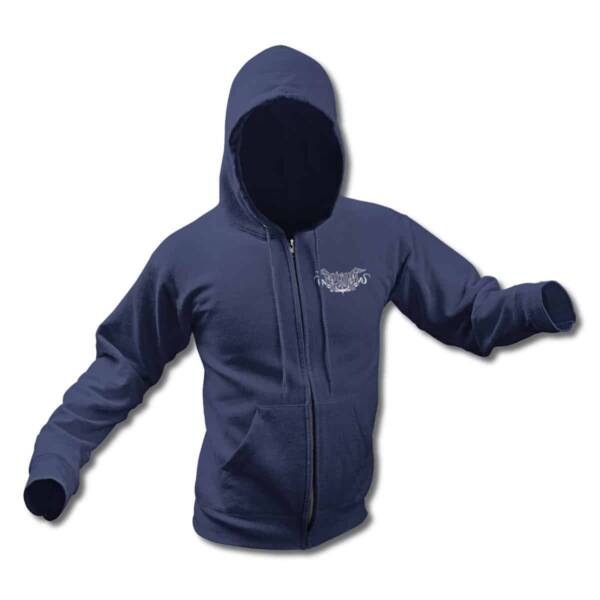 Arkona Zip Up Hoodie, Arkona Logo Navy Blue Zipper Hooded Sweatshirt