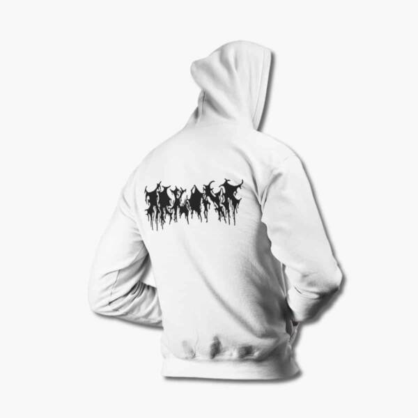 Arkona Zip Up Hoodie, Arkona Logo White Zipper Hooded Sweatshirt