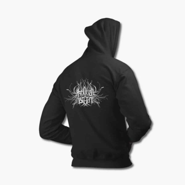 Artificial Brain Zip Up Hoodie, Artificial Brain Logo Black Zipper Hooded Sweatshirt