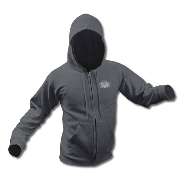 Artificial Brain Zip Up Hoodie, Artificial Brain Logo Charcoal Zipper Hooded Sweatshirt