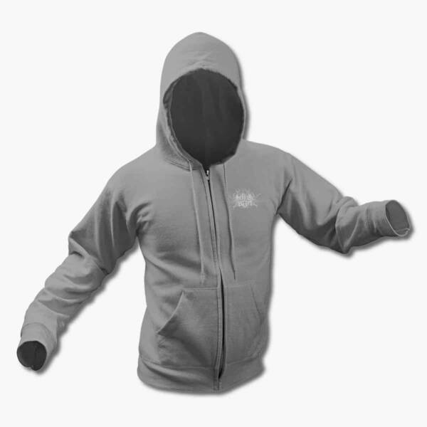 Artificial Brain Zip Up Hoodie, Artificial Brain Logo Grey Zipper Hooded Sweatshirt
