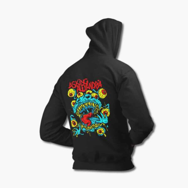 Asking Alexandria Zip Up Hoodie, Asking Alexandria Artwork Black Zipper Hooded Sweatshirt