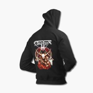 Asphyx Zip Up Hoodie, Asphyx Artwork Black Zipper Hooded Sweatshirt