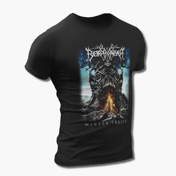 Borknagar Band T-Shirt, Borknagar Winter Thrice Artwork Black Tee Shirt, Folk Metal, Black Metal Merchandise