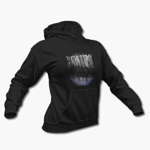 Cruentis Hoodie, Cruentis Dichotomy Artwork Black Hooded Sweatshirt