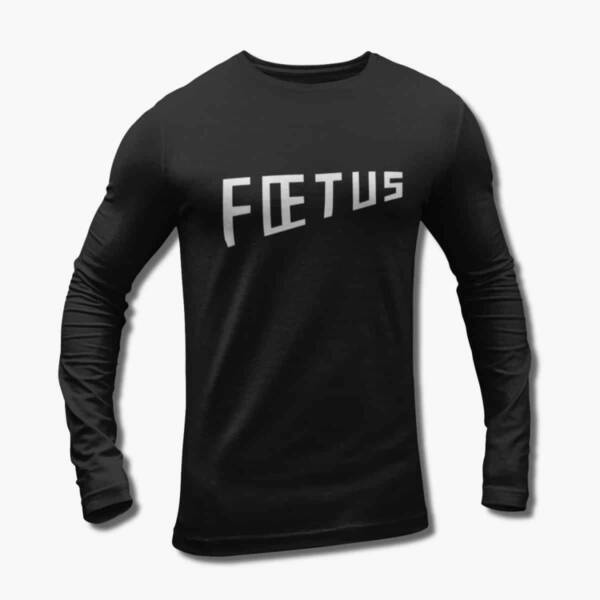 Foetus Band Long Sleeve T-Shirt, Foetus Logo Black Longsleeve Tee Shirt, Heavy Metal, Hard Rock Merchandise