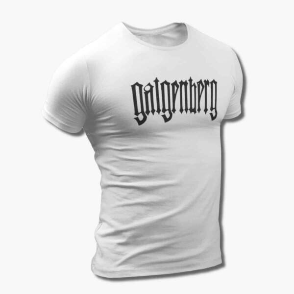 Galgenberg Band T-Shirt, Galgenberg Logo White Tee Shirt, Black Metal Merchandise
