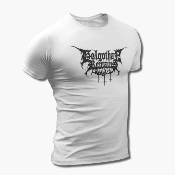 Golgothan Remains Band T-Shirt, Golgothan Remains Logo White Tee Shirt, Death Metal Merchandise