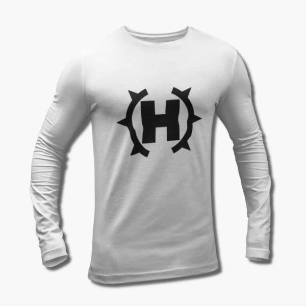 Hate Engine Band Long Sleeve T-Shirt, Hate Engine Logo White Longsleeve Tee Shirt, Groove Metal, Metalcore Merchandise
