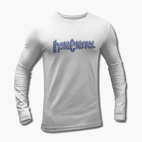 Hate Eternal Band Long Sleeve T-Shirt, Hate Eternal Logo White Longsleeve Tee Shirt, Death Metal Merchandise