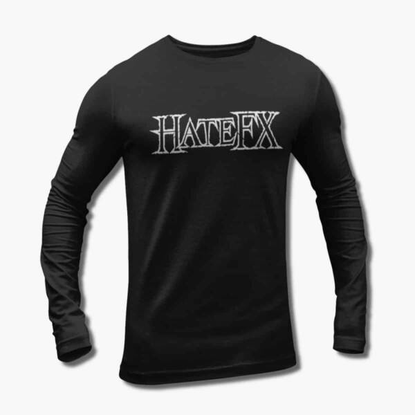 Hate FX Band Long Sleeve T-Shirt, Hate FX Logo Black Longsleeve Tee Shirt, Experimental Thrash Metal, Groove Metal Merchandise