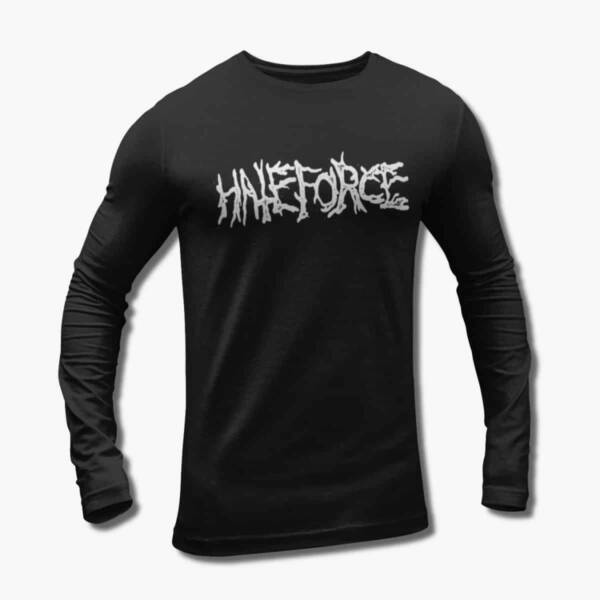 Hate Force Band Long Sleeve T-Shirt, Hate Force Logo Black Longsleeve Tee Shirt, Death Metal Merchandise