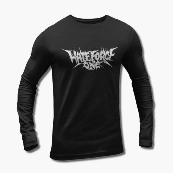 Hate Force One Band Long Sleeve T-Shirt, Hate Force One Logo Black Longsleeve Tee Shirt, Death Metal, Thrash Metal Merchandise