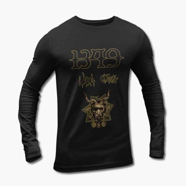 1349 Uada Cloak Tour Long Sleeve T-Shirt, 1349 Uada Cloak Tour The Infernal Pathway Artwork Black Longsleeve Tee Shirt