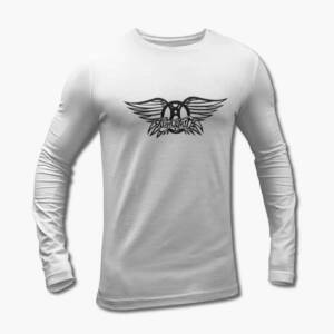 Aerosmith Long Sleeve T-Shirt, Aerosmith Logo Artwork White Longsleeve Tee Shirt