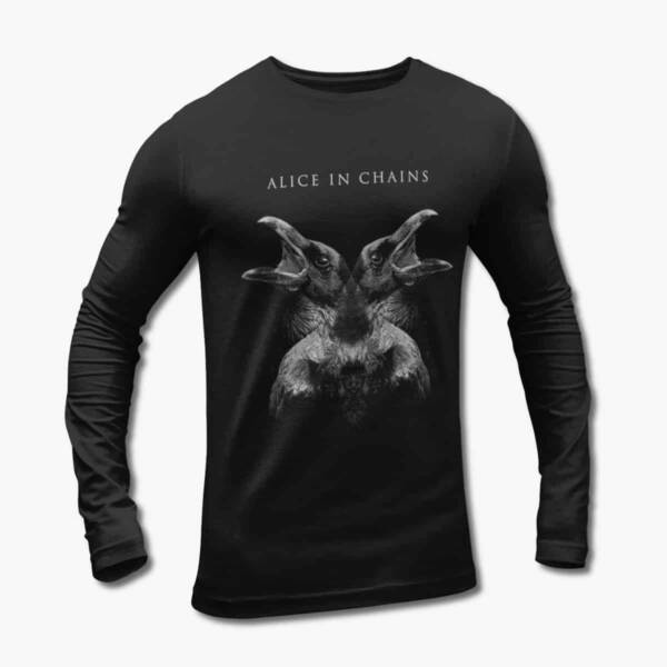 Alice In Chains Long Sleeve T-Shirt, Alice In Chains Hollow Artwork Black Longsleeve Tee Shirt